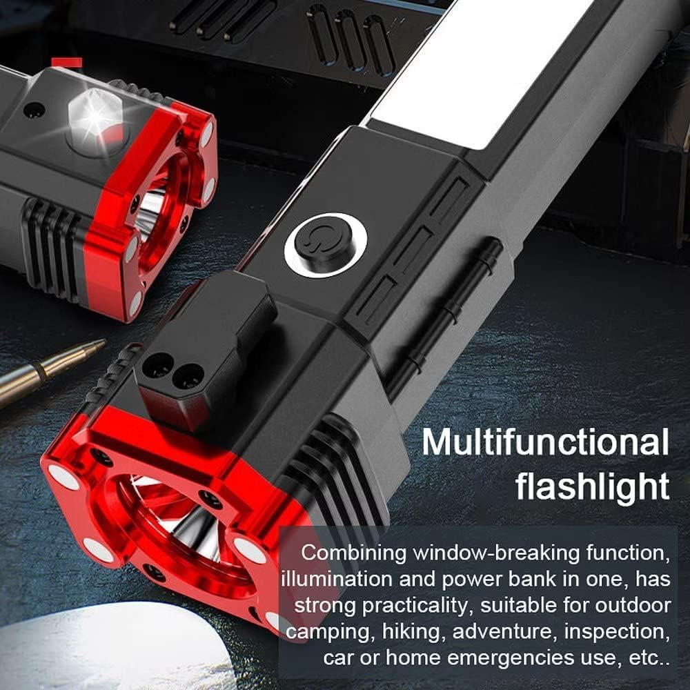 LED 3W Torch Light Rechargeable Flashlight with Hammer Window Glass