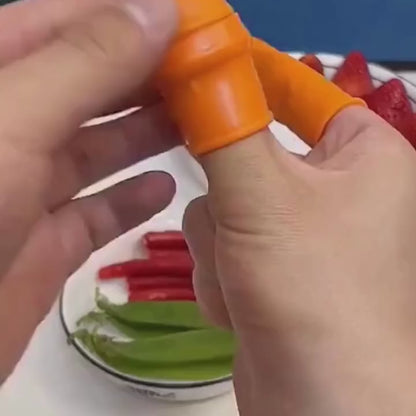 Silicone Finger/Thumb Kitchen Vegetable/Fruits Cutter (Pack of 2 Pairs)
