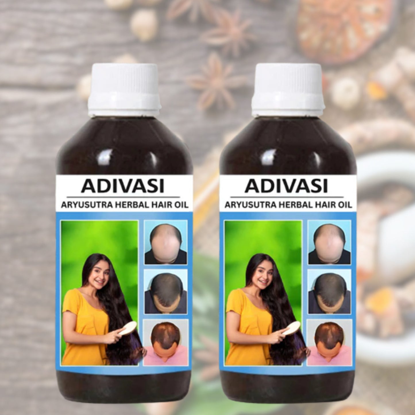 Herbal Adivasi Hair Oil for Hair Growth, Hair Fall Control (Pack of 2)